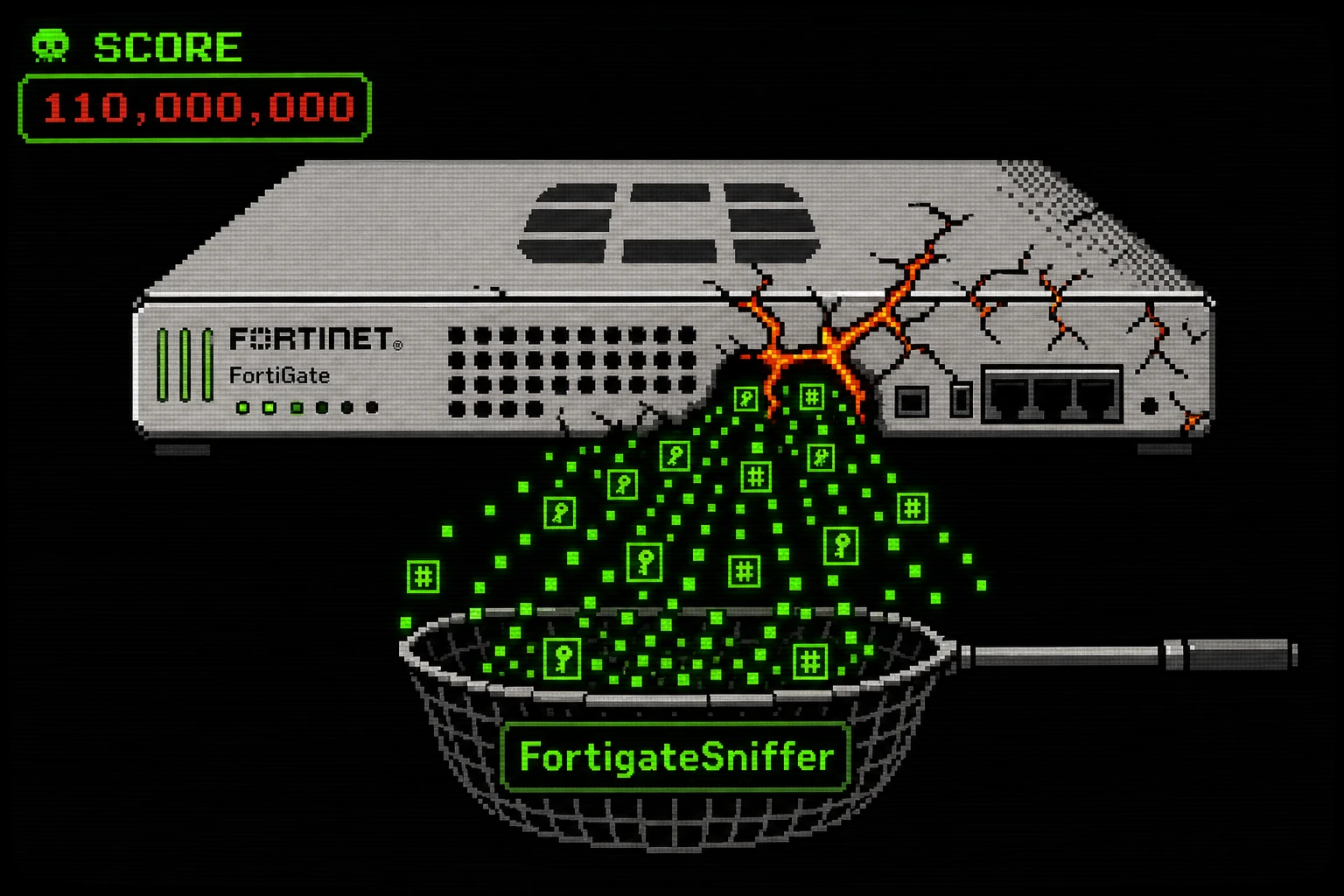 FortiBleed custom FortiGate sniffer harvesting 110 million credentials from 430000 firewalls